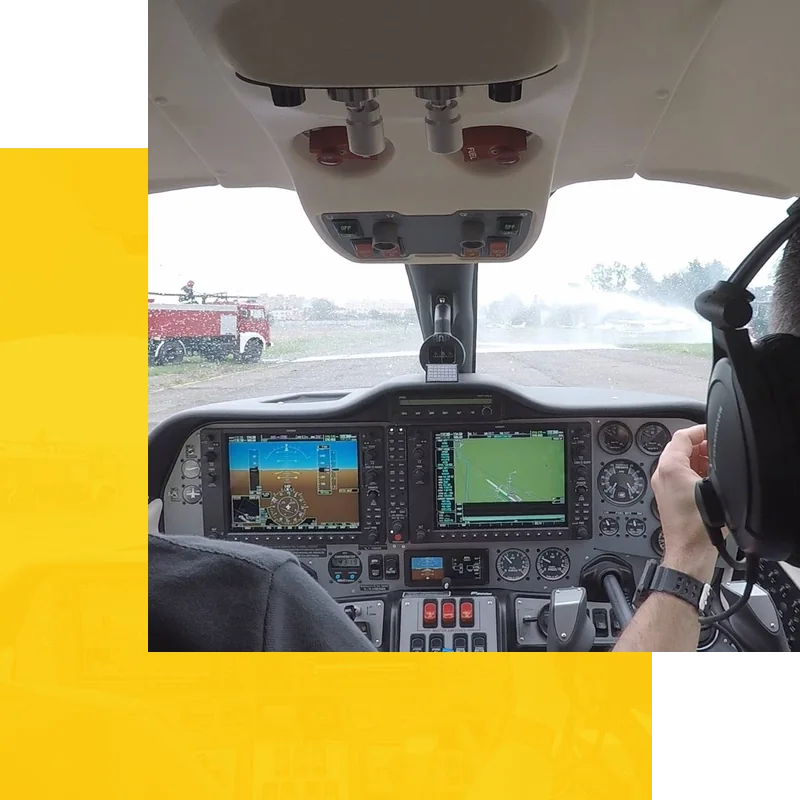 Crew in the cockpit of Tecnam SP-MMB
