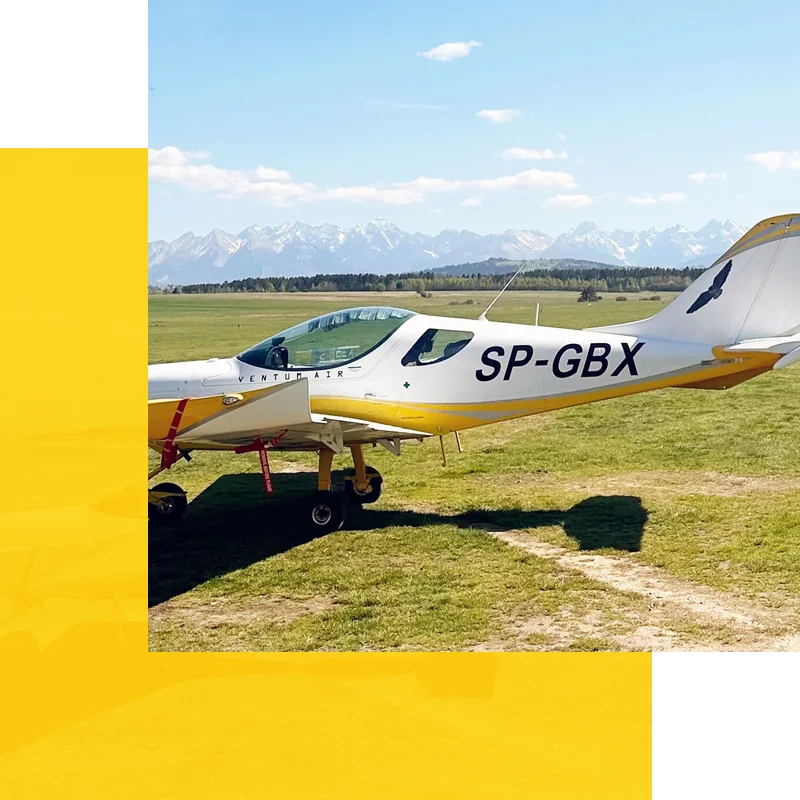 Samolot PS-28 Cruiser SP-GBX na lotnisku